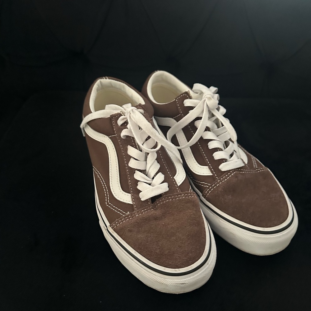 Vans unisex Classic Brown and White Sneakers